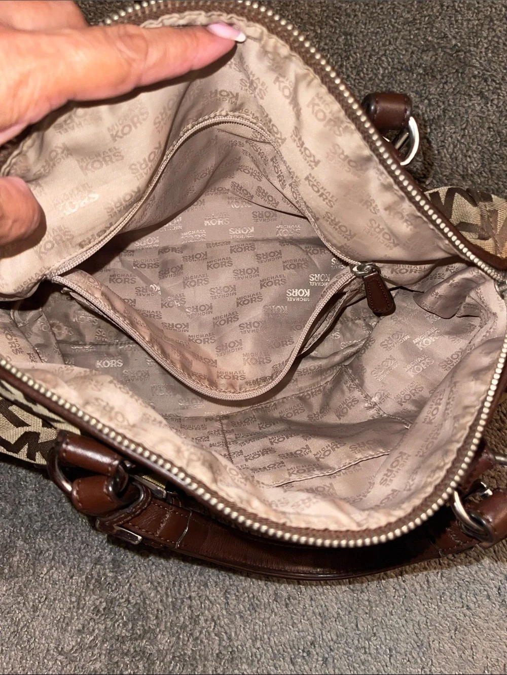Michael Kors Brown MK Signature Logo Duffel Bag